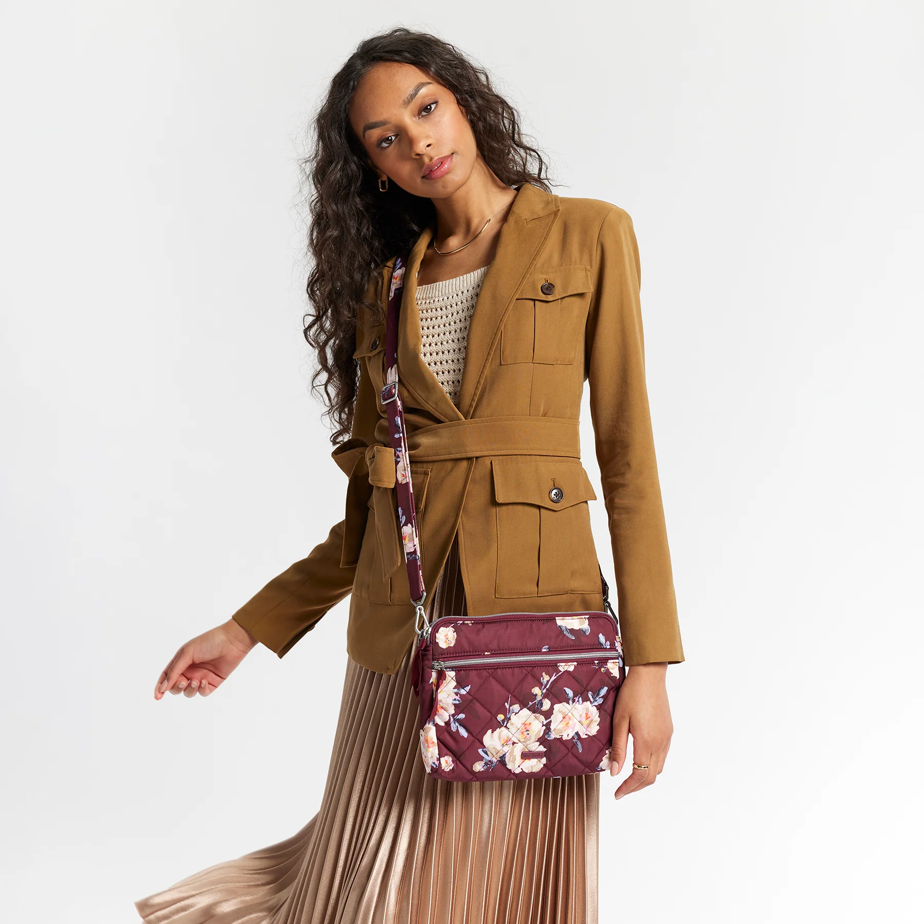 Triple Compartment Crossbody Bag