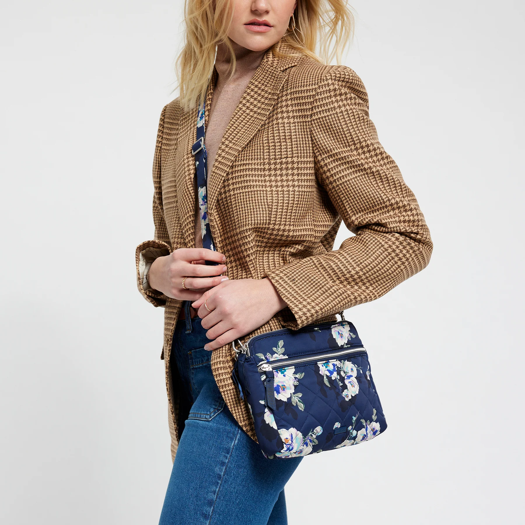 Triple Compartment Crossbody Bag