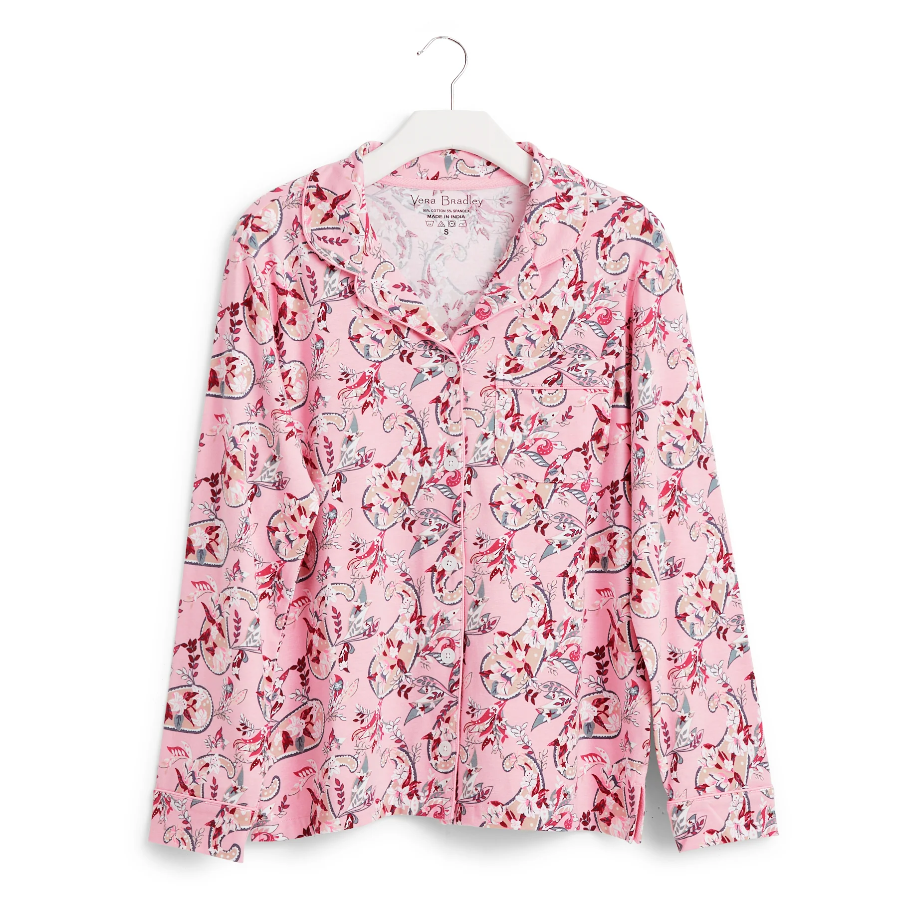 Long-Sleeved Button Pajama Top