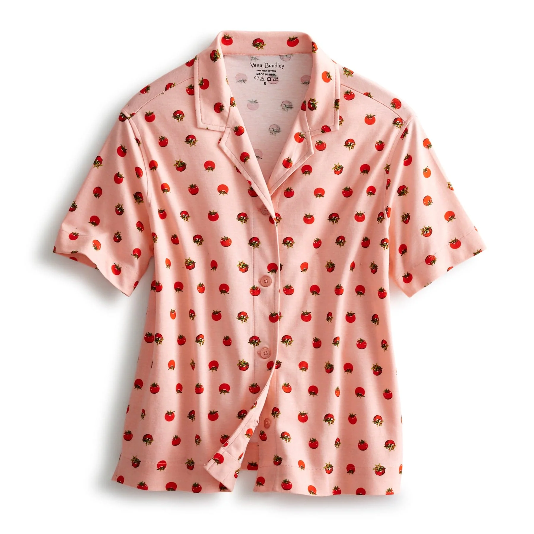 Short-Sleeved Button-Down Pajama Top